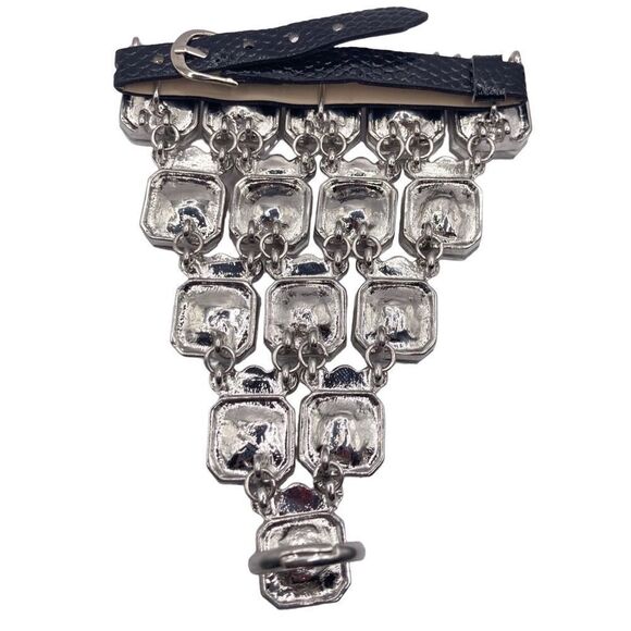 Chocolate Rhinestone Boho Indie Slave Bracelet Ring - Picture 3 of 5